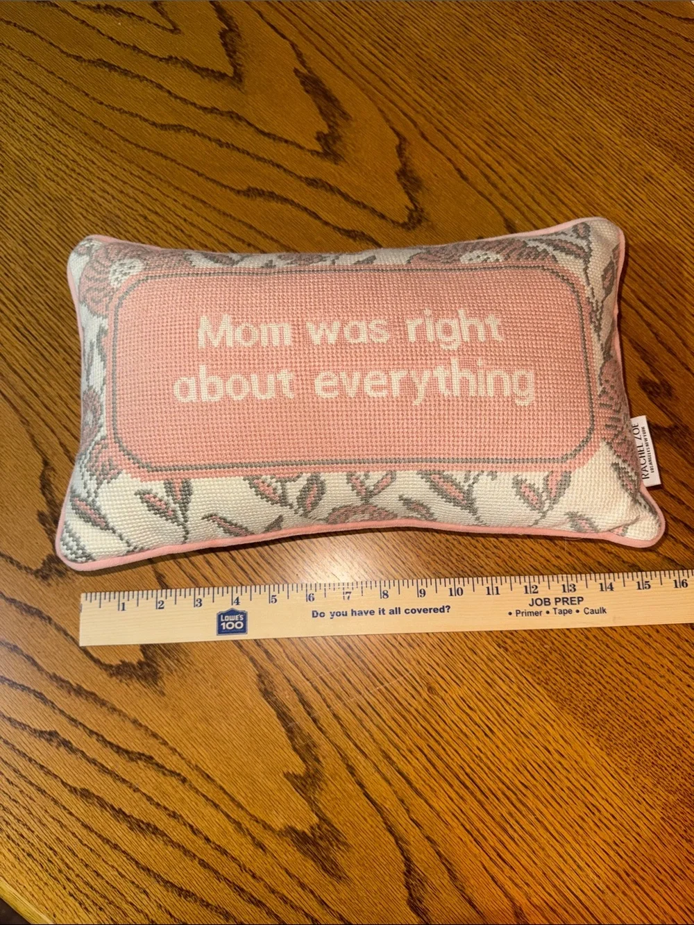 Mom Was Right About Everything Pink Decorative Pillow by Rachel Zoe